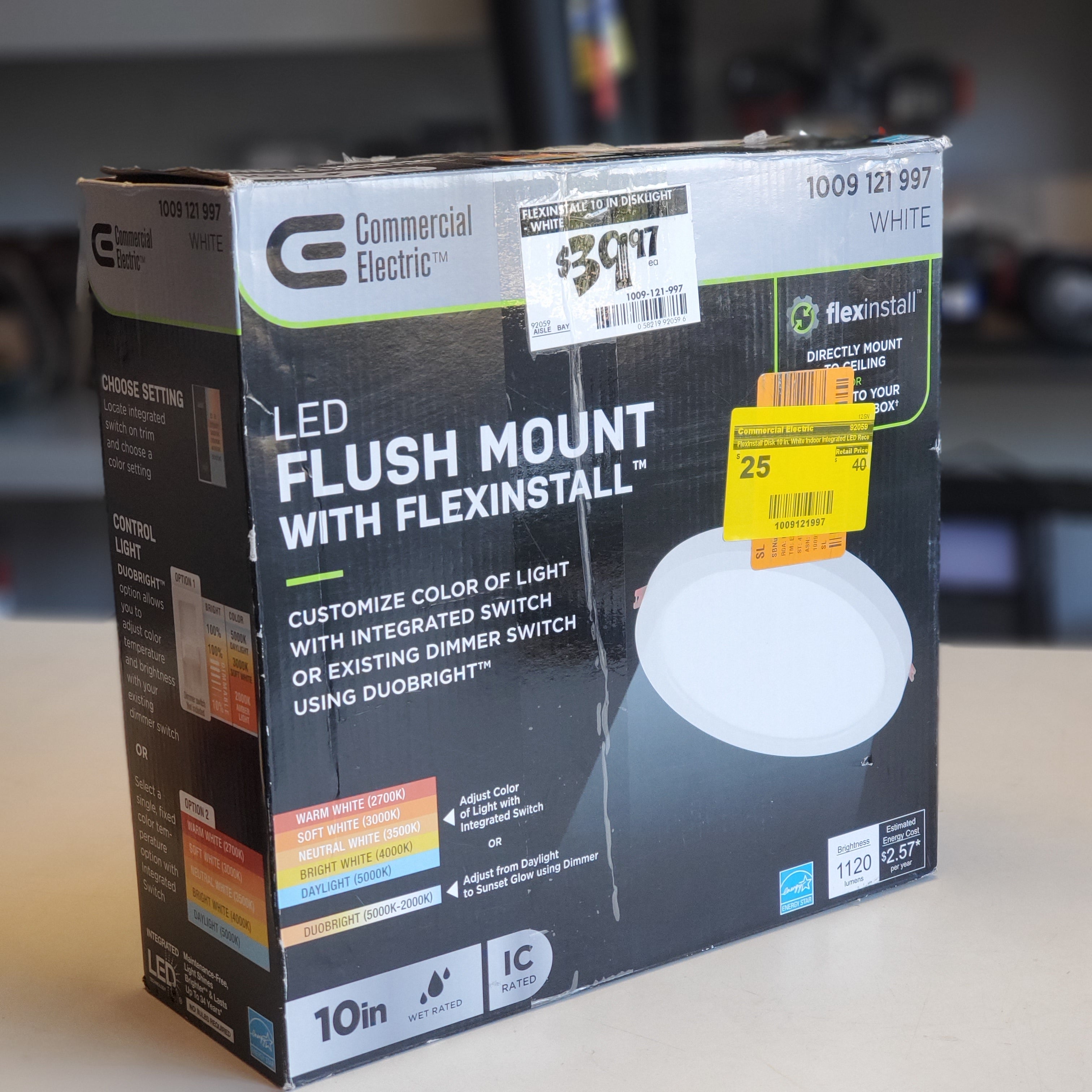 Flexinstall Disk 10 in. White Indoor Integrated LED Recessed Ceiling Light with 5CCT Plus DuoBright (92059) Flexinstall Disk 10 in. White Indoor Integrated LED Recessed Ceiling Light with 5CCT Plus DuoBright (92059)